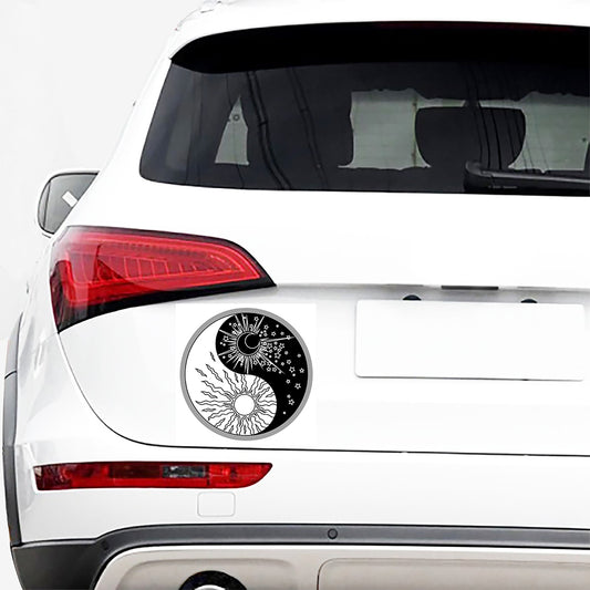 Sun And Moon Yin Yang Print Car Sticker
