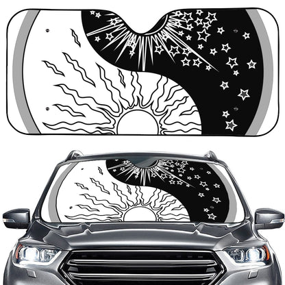 Sun And Moon Yin Yang Print Car Windshield Sun Shade