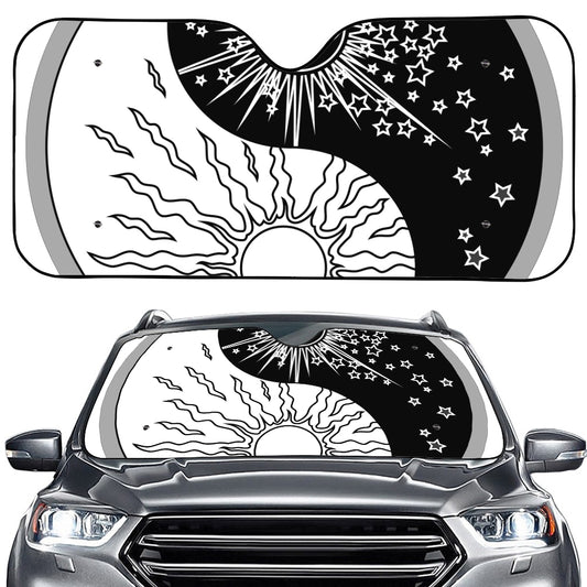Sun And Moon Yin Yang Print Car Windshield Sun Shade