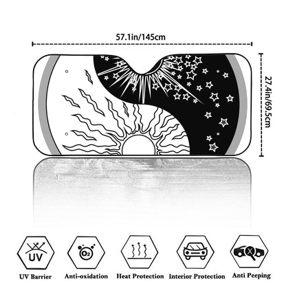 Sun And Moon Yin Yang Print Car Windshield Sun Shade