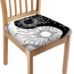 Sun And Moon Yin Yang Print Chair Cushion Cover