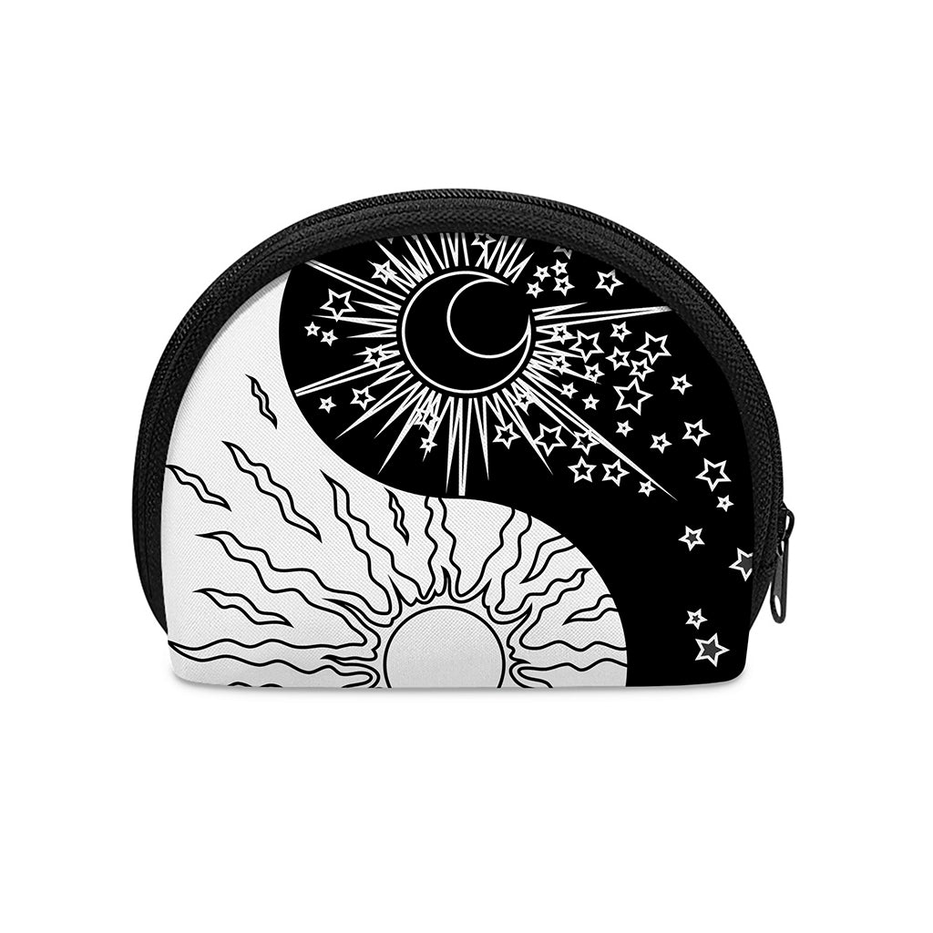 Sun And Moon Yin Yang Print Coin Purse