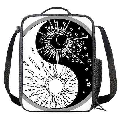 Sun And Moon Yin Yang Print Crossbody Lunch Bag