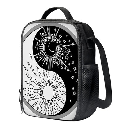 Sun And Moon Yin Yang Print Crossbody Lunch Bag