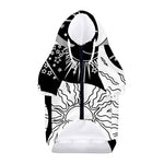 Sun And Moon Yin Yang Print Dog Zip Up Hoodie