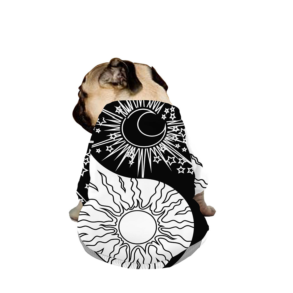 Sun And Moon Yin Yang Print Dog Zip Up Jacket