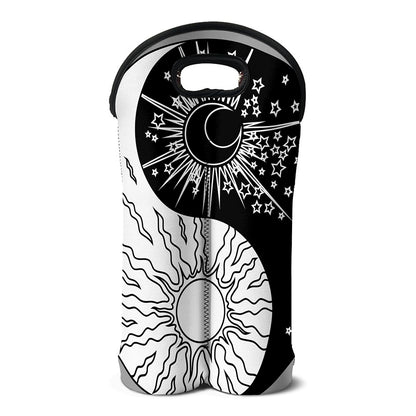 Sun And Moon Yin Yang Print Double Neoprene Wine Tote
