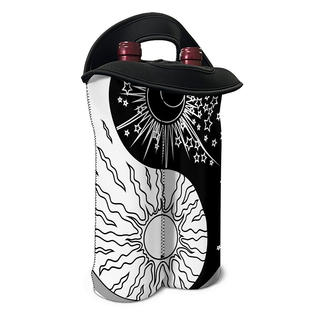 Sun And Moon Yin Yang Print Double Neoprene Wine Tote