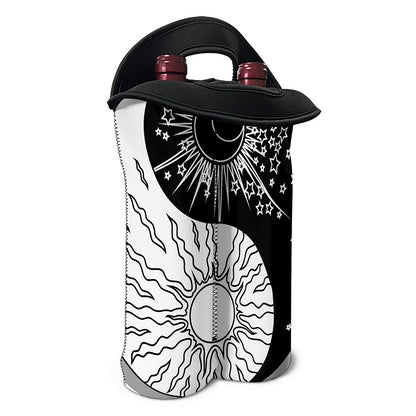 Sun And Moon Yin Yang Print Double Neoprene Wine Tote