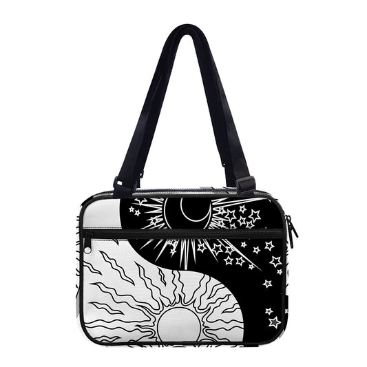 Sun And Moon Yin Yang Print Double Strap Bible Bag