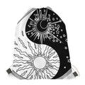 Sun And Moon Yin Yang Print Drawstring Bag