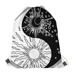Sun And Moon Yin Yang Print Drawstring Bag