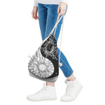Sun And Moon Yin Yang Print Drawstring Bag