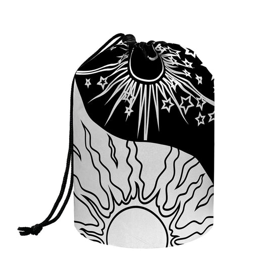 Sun And Moon Yin Yang Print Drawstring Makeup Bag