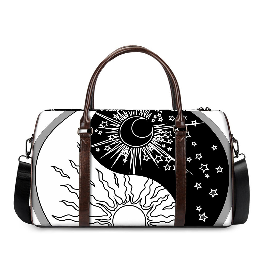 Sun And Moon Yin Yang Print Duffle Bag