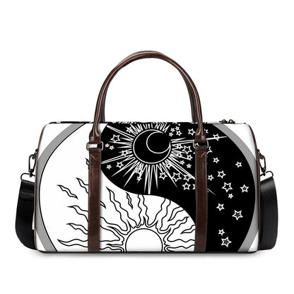 Sun And Moon Yin Yang Print Duffle Bag