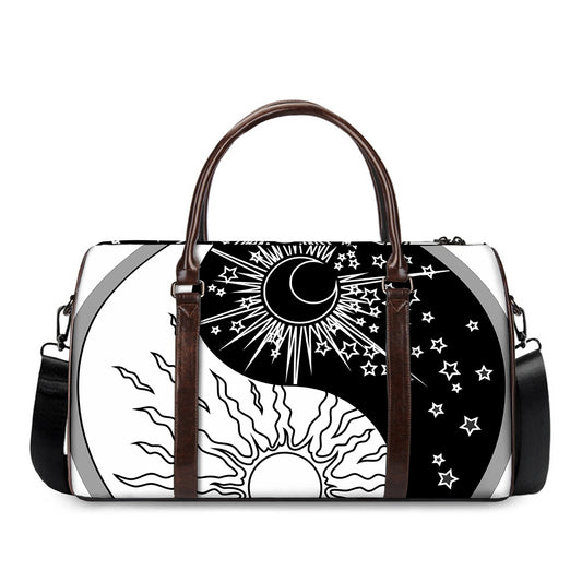 Sun And Moon Yin Yang Print Duffle Bag