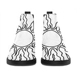 Sun And Moon Yin Yang Print Flat Ankle Boots