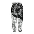 Sun And Moon Yin Yang Print Fleece Lined Knit Pants