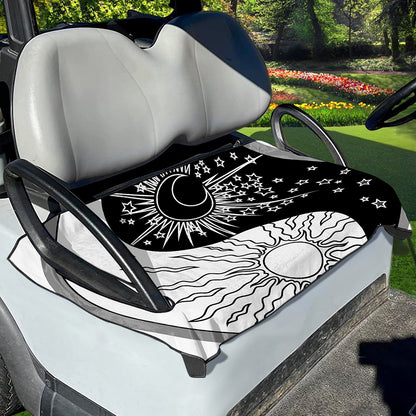 Sun And Moon Yin Yang Print Golf Cart Seat Cover