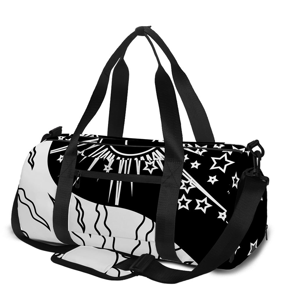 Sun And Moon Yin Yang Print Gym Bag