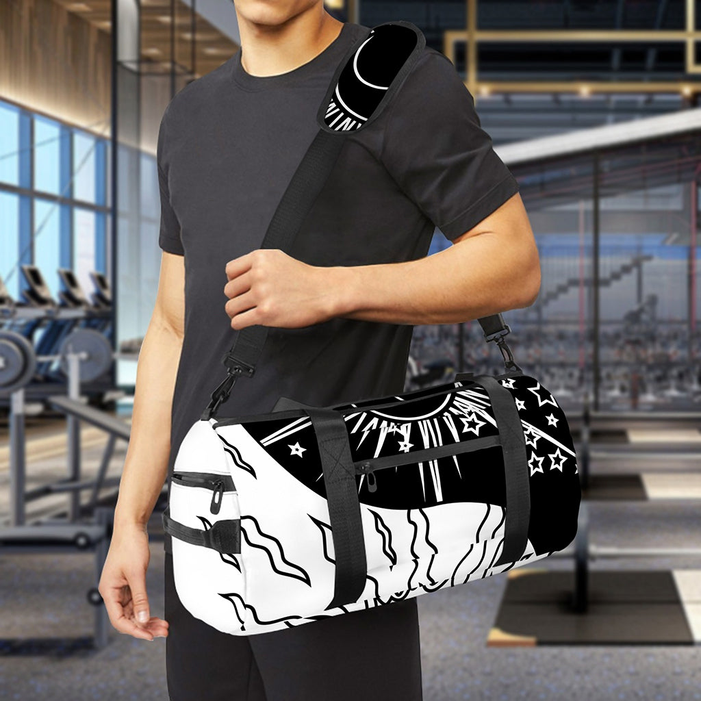 Sun And Moon Yin Yang Print Gym Bag
