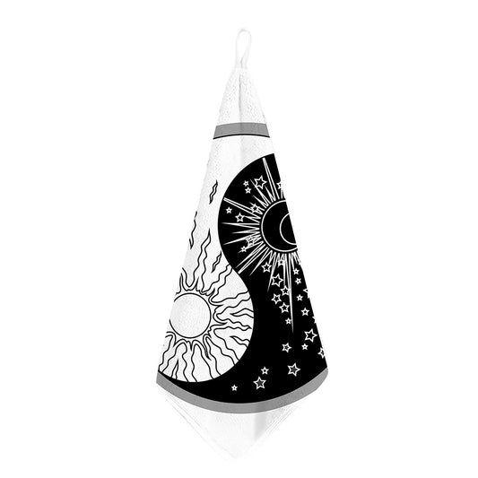Sun And Moon Yin Yang Print Hand Towel