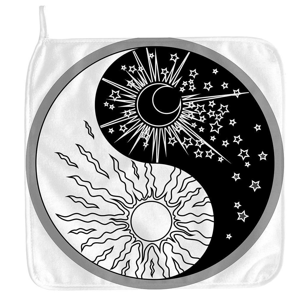Sun And Moon Yin Yang Print Hand Towel