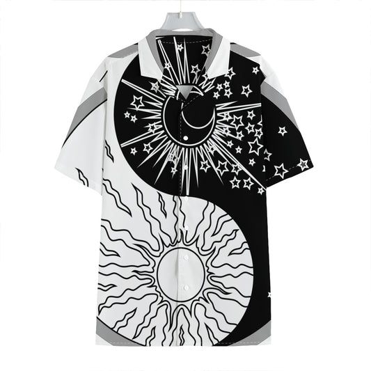 Sun And Moon Yin Yang Print Hawaiian Shirt