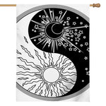 Sun And Moon Yin Yang Print House Flag