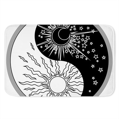 Sun And Moon Yin Yang Print Indoor Door Mat