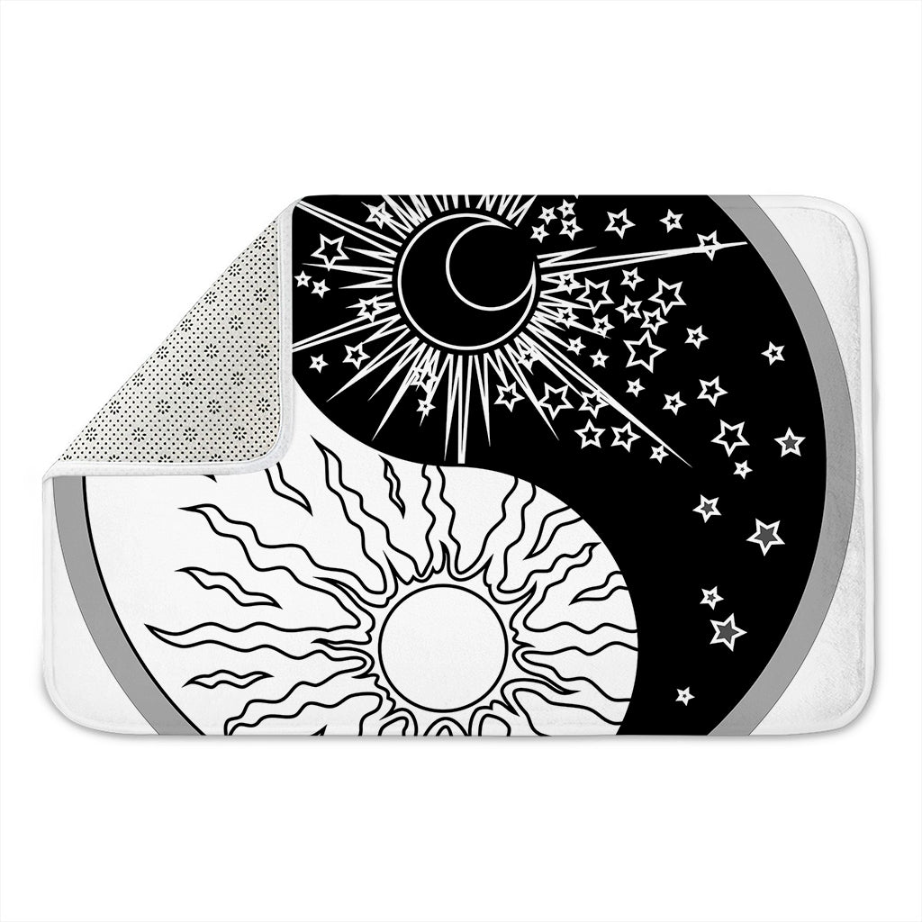 Sun And Moon Yin Yang Print Indoor Door Mat