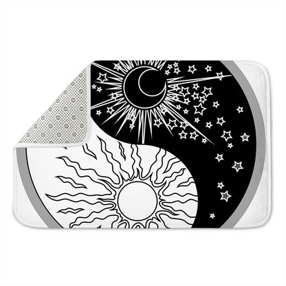 Sun And Moon Yin Yang Print Indoor Door Mat