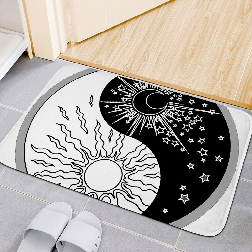 Sun And Moon Yin Yang Print Indoor Door Mat
