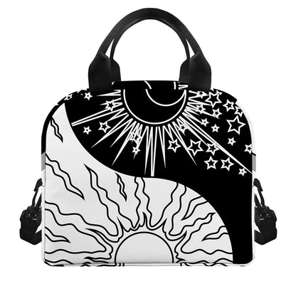 Sun And Moon Yin Yang Print Insulated Lunch Bag