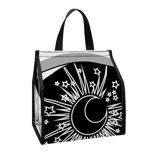 Sun And Moon Yin Yang Print Insulated Lunch Tote