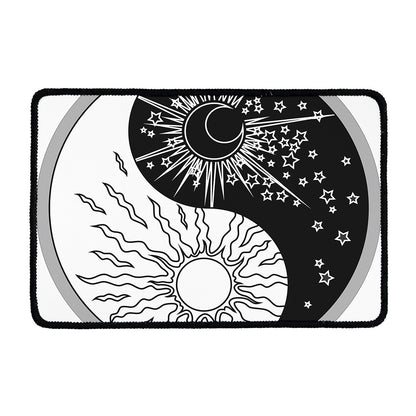 Sun And Moon Yin Yang Print Kitchen Mat