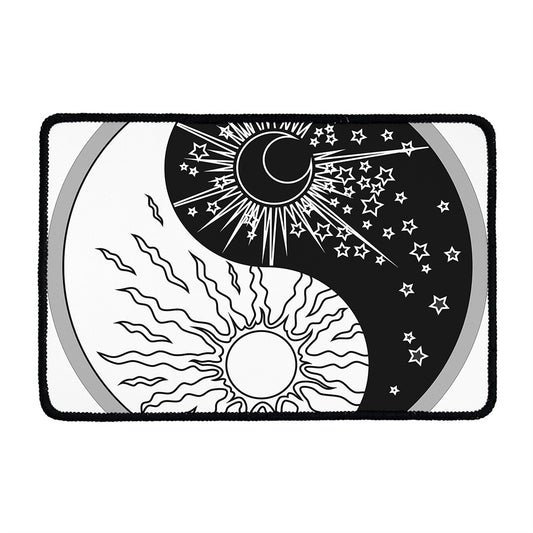 Sun And Moon Yin Yang Print Kitchen Mat