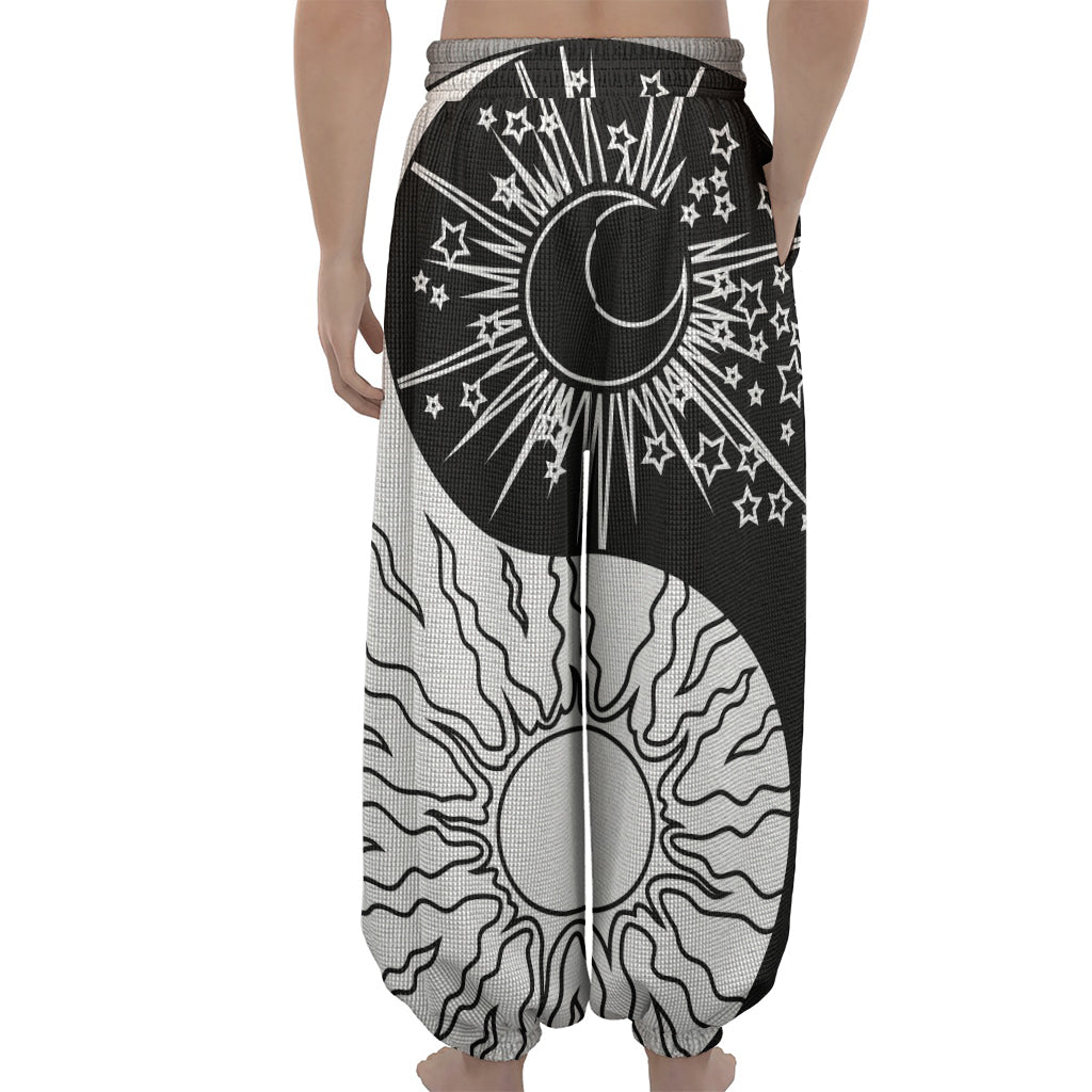Sun And Moon Yin Yang Print Lantern Pants