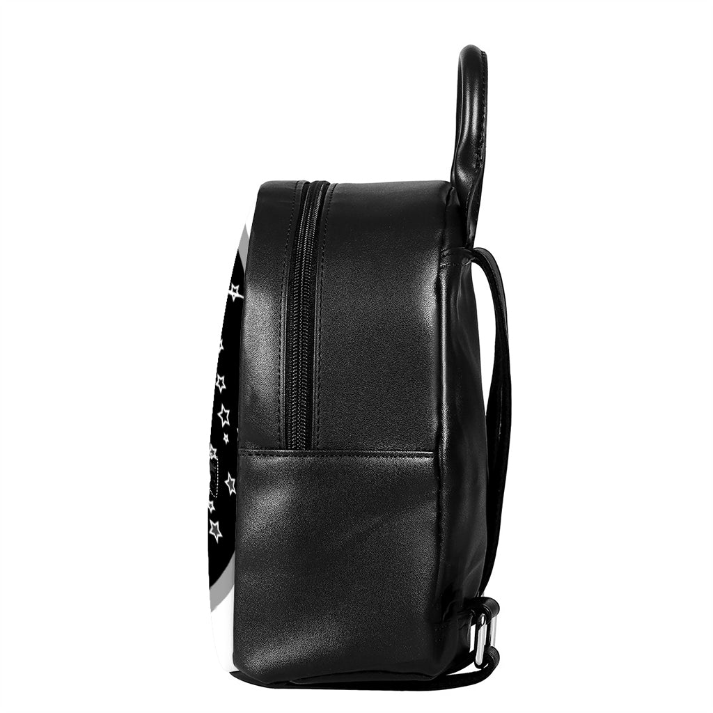 Sun And Moon Yin Yang Print Leather Backpack
