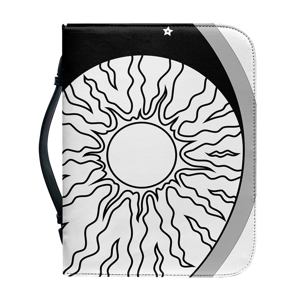 Sun And Moon Yin Yang Print Leather Bible Cover