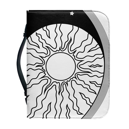 Sun And Moon Yin Yang Print Leather Bible Cover