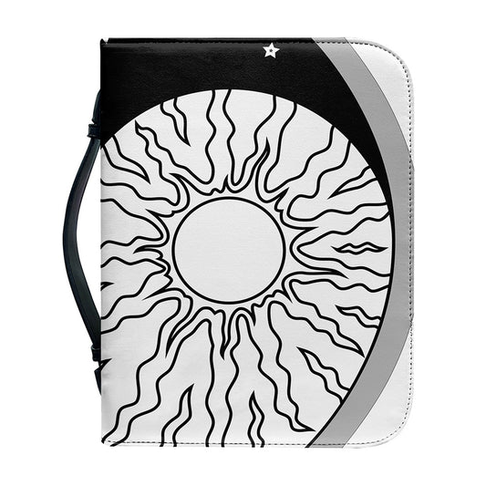 Sun And Moon Yin Yang Print Leather Bible Cover