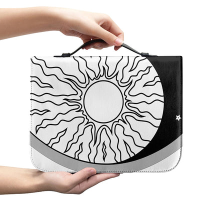Sun And Moon Yin Yang Print Leather Bible Cover