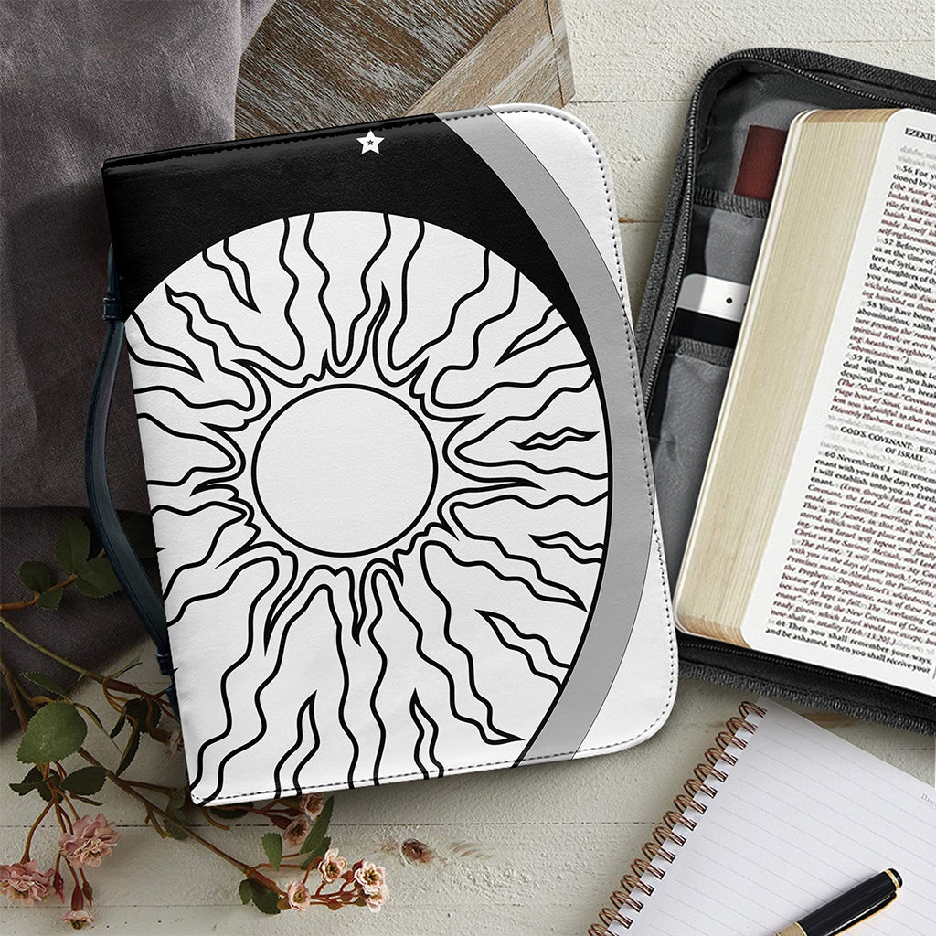 Sun And Moon Yin Yang Print Leather Bible Cover