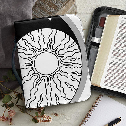 Sun And Moon Yin Yang Print Leather Bible Cover