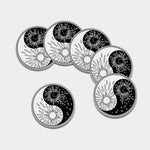 Sun And Moon Yin Yang Print Leather Coaster Set