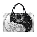 Sun And Moon Yin Yang Print Leather Duffel Bag