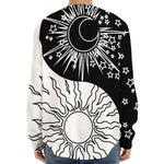 Sun And Moon Yin Yang Print Long Sleeve Baseball Jersey