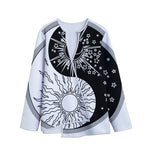 Sun And Moon Yin Yang Print Long Sleeve Short Coat